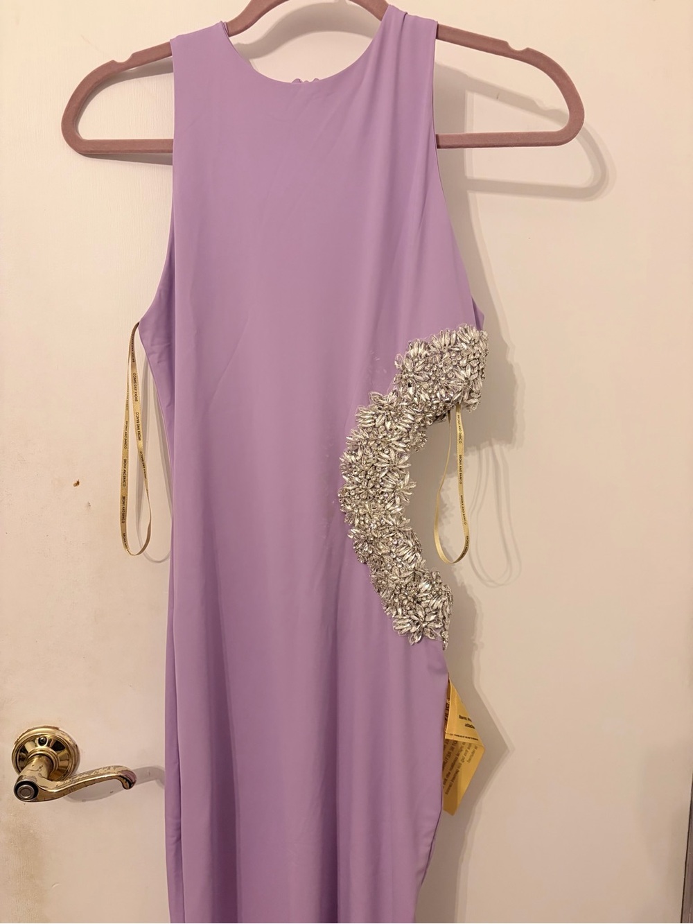 Bronx and Banco Lilac Cutout Embellished Evening Gown - Picture 8 of 8